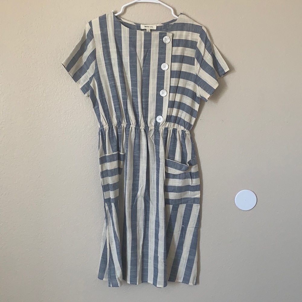 Blue and White Stripe Dress